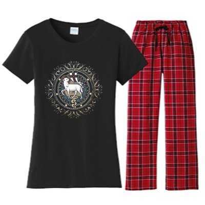 Agnus Dei Sanctus Traditional Latin Mass Catholic Women's Flannel Pajama Set