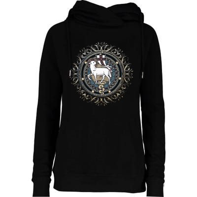 Agnus Dei Sanctus Traditional Latin Mass Catholic Womens Funnel Neck Pullover Hood