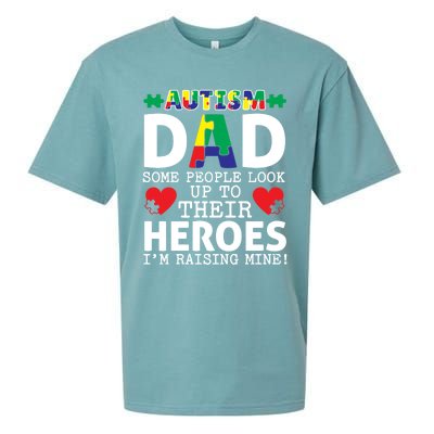 Autism Dad Some People Look Up To Their Heroes I Raise Mine Funny Gift Sueded Cloud Jersey T-Shirt