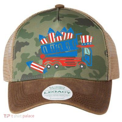 American Dump Truck 4th Of July Fourth Legacy Tie Dye Trucker Hat