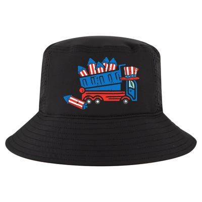 American Dump Truck 4th Of July Fourth Cool Comfort Performance Bucket Hat