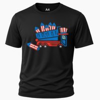 American Dump Truck 4th Of July Fourth Cooling Performance Crew T-Shirt