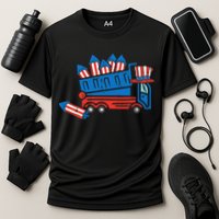 American Dump Truck 4th Of July Fourth Cooling Performance Crew T-Shirt