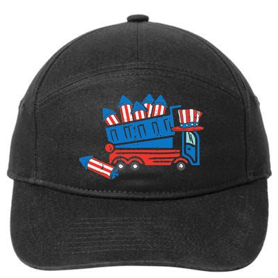 American Dump Truck 4th Of July Fourth 7-Panel Snapback Hat