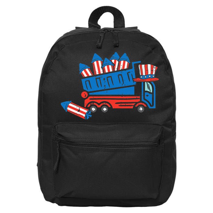 American Dump Truck 4th Of July Fourth 16 in Basic Backpack