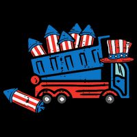 American Dump Truck 4th Of July Fourth 16 in Basic Backpack