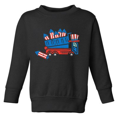 American Dump Truck 4th Of July Fourth Toddler Sweatshirt