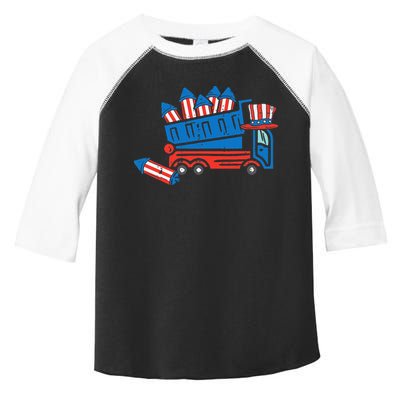 American Dump Truck 4th Of July Fourth Toddler Fine Jersey T-Shirt