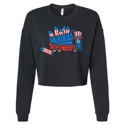 American Dump Truck 4th Of July Fourth Cropped Pullover Crew