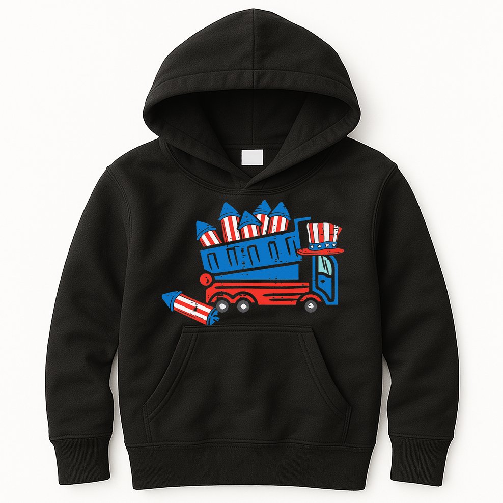 American Dump Truck 4th Of July Fourth Kids Hoodie