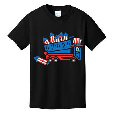 American Dump Truck 4th Of July Fourth Kids T-Shirt