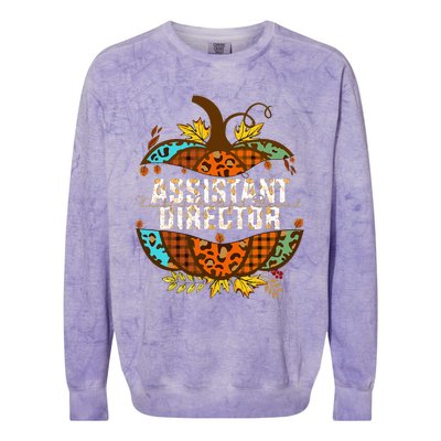 Assistant Director Thankful Grateful Blessed Fall Pumpkin Colorblast Crewneck Sweatshirt