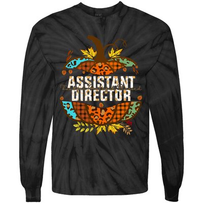 Assistant Director Thankful Grateful Blessed Fall Pumpkin Tie-Dye Long Sleeve Shirt