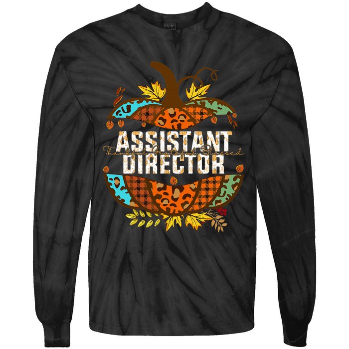 Assistant Director Thankful Grateful Blessed Fall Pumpkin Tie-Dye Long Sleeve Shirt