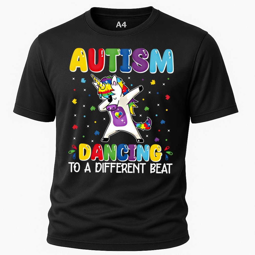 Autism Dancing To A Different Beat Dubbing Unicorn Autism Gift Cooling Performance Crew T-Shirt