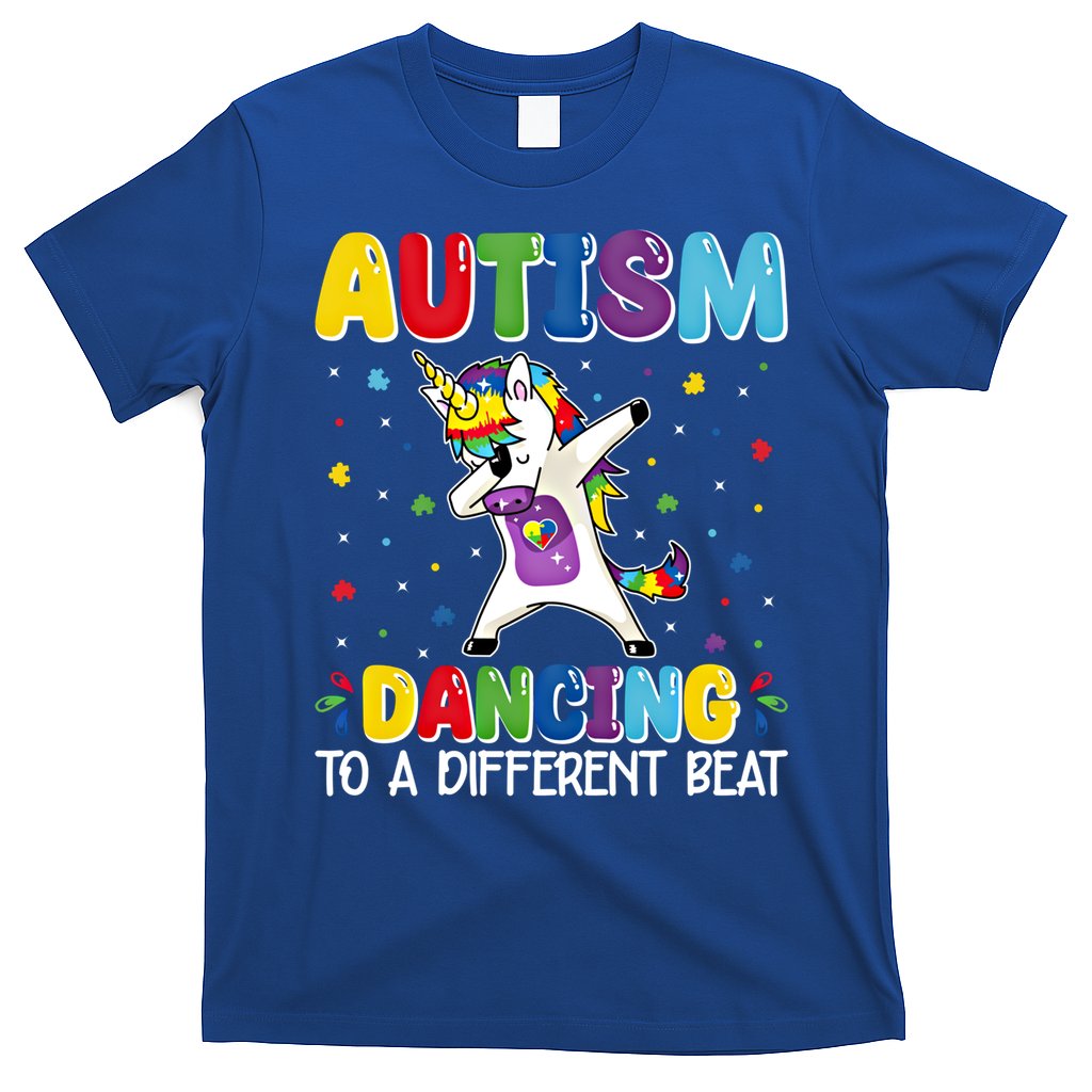 Autism Dancing To A Different Beat Dubbing Unicorn Autism Gift T-Shirt
