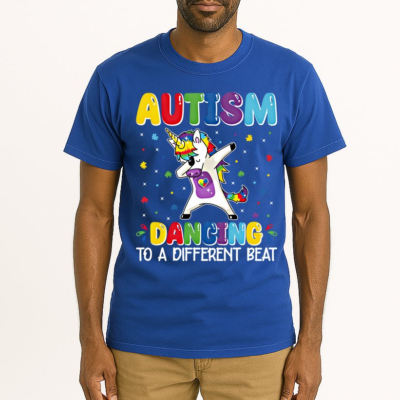 Autism Dancing To A Different Beat Dubbing Unicorn Autism Gift Tall T-Shirt