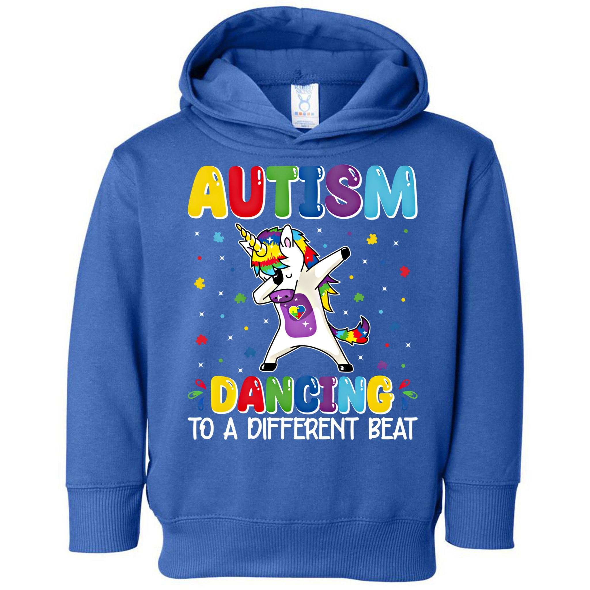 Autism Dancing To A Different Beat Dubbing Unicorn Autism Gift Toddler Hoodie