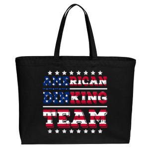 American Dinking Team Dink Pickleball Lovers Us Flag Gift Cotton Canvas Jumbo Tote