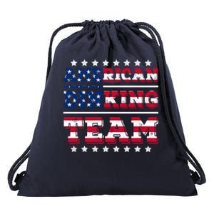 American Dinking Team Dink Pickleball Lovers Us Flag Gift Drawstring Bag