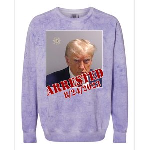 Arrested Donald Trump Mugshot Colorblast Crewneck Sweatshirt