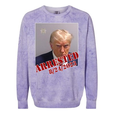 Arrested Donald Trump Mugshot Colorblast Crewneck Sweatshirt