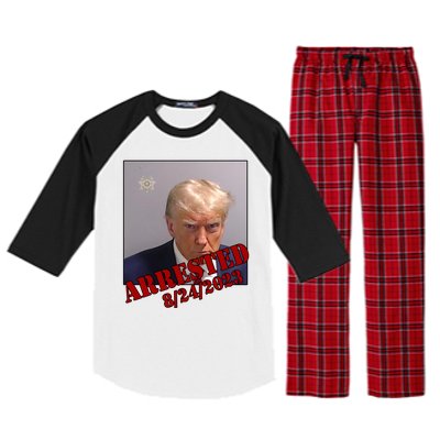 Arrested Donald Trump Mugshot Raglan Sleeve Pajama Set