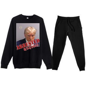 Arrested Donald Trump Mugshot Premium Crewneck Sweatsuit Set