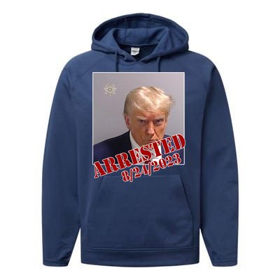 Arrested Donald Trump Mugshot Performance Fleece Hoodie