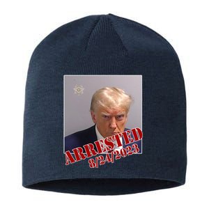 Arrested Donald Trump Mugshot Sustainable Beanie