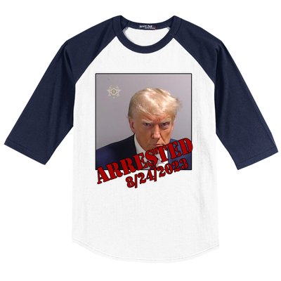 Arrested Donald Trump Mugshot Baseball Sleeve Shirt