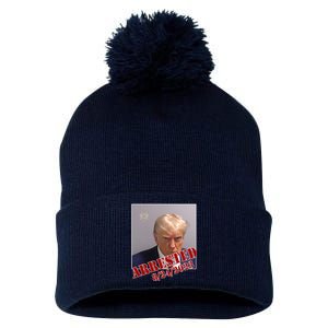 Arrested Donald Trump Mugshot Pom Pom 12in Knit Beanie