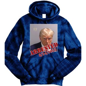 Arrested Donald Trump Mugshot Tie Dye Hoodie