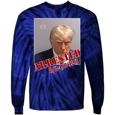 Arrested Donald Trump Mugshot Tie-Dye Long Sleeve Shirt