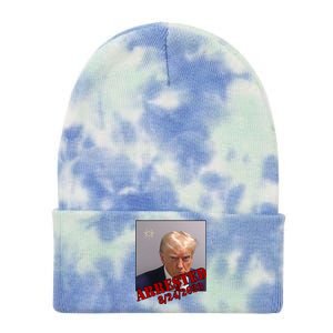 Arrested Donald Trump Mugshot Tie Dye 12in Knit Beanie