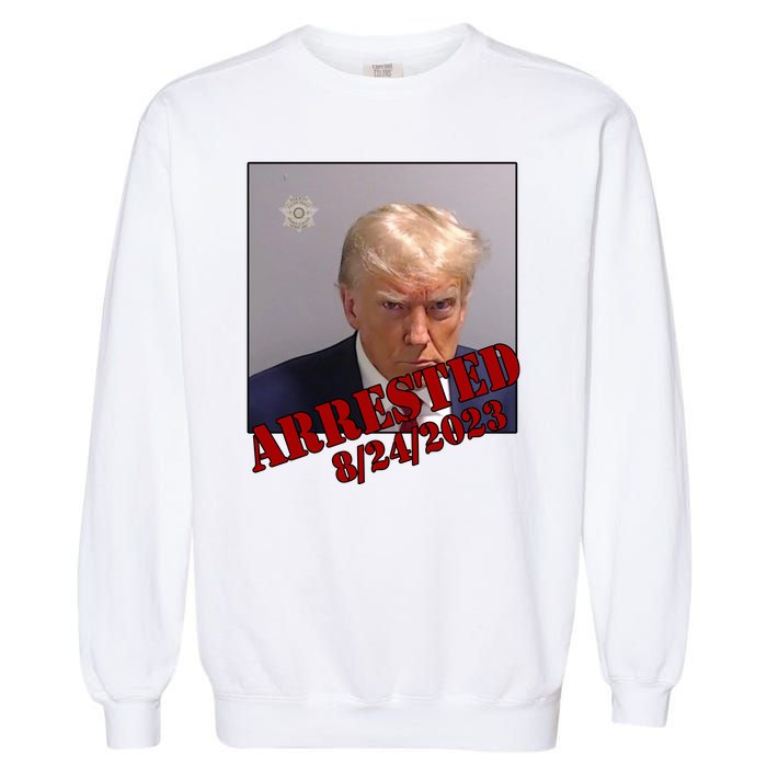 Arrested Donald Trump Mugshot Garment-Dyed Sweatshirt