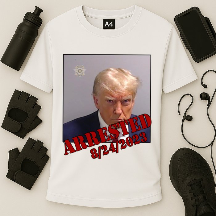 Arrested Donald Trump Mugshot Performance Shirt