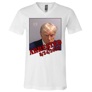 Arrested Donald Trump Mugshot V-Neck T-Shirt