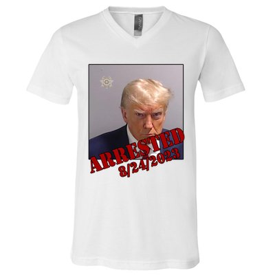 Arrested Donald Trump Mugshot V-Neck T-Shirt