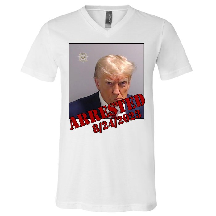 Arrested Donald Trump Mugshot V-Neck T-Shirt