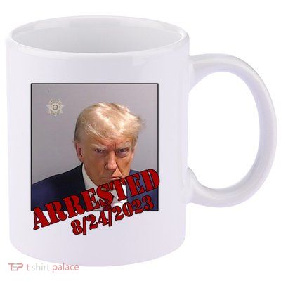 Arrested Donald Trump Mugshot 11oz C Handle Ceramic Mug