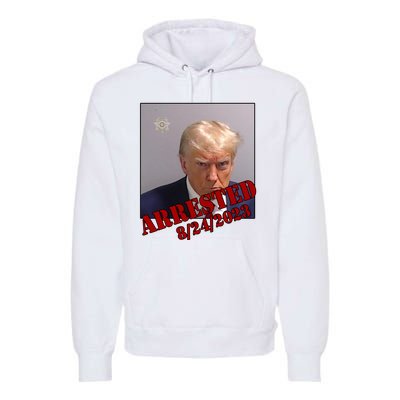 Arrested Donald Trump Mugshot Premium Hoodie