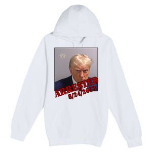 Arrested Donald Trump Mugshot Premium Pullover Hoodie