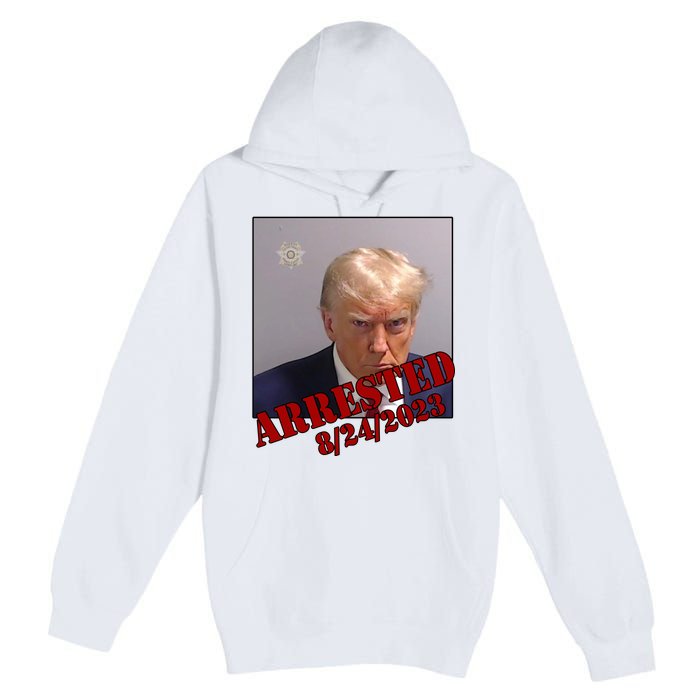 Arrested Donald Trump Mugshot Premium Pullover Hoodie