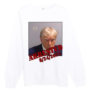 Arrested Donald Trump Mugshot Premium Crewneck Sweatshirt