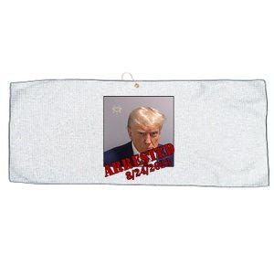 Arrested Donald Trump Mugshot Large Microfiber Waffle Golf Towel