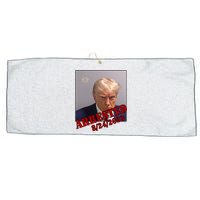 Arrested Donald Trump Mugshot Large Microfiber Waffle Golf Towel