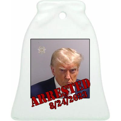 Arrested Donald Trump Mugshot Ceramic Bell Ornament