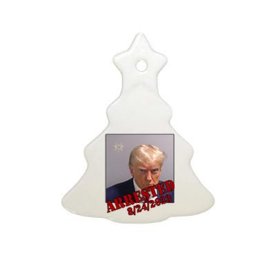 Arrested Donald Trump Mugshot Ceramic Tree Ornament