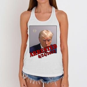 Arrested Donald Trump Mugshot Women's Knotted Racerback Tank